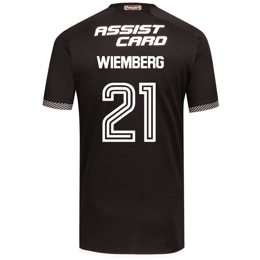 Kids Football Erick Wiemberg #21 Black White Away Jersey 2024/25 T-Shirt