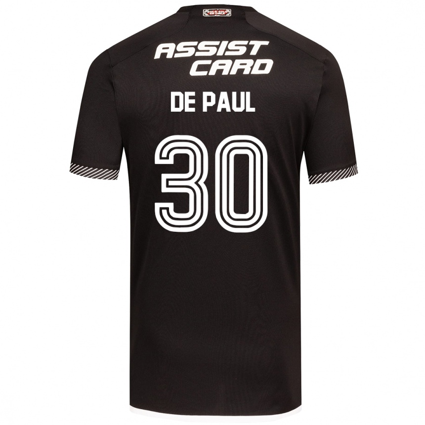 Kids Football Fernando De Paul #30 Black White Away Jersey 2024/25 T-Shirt