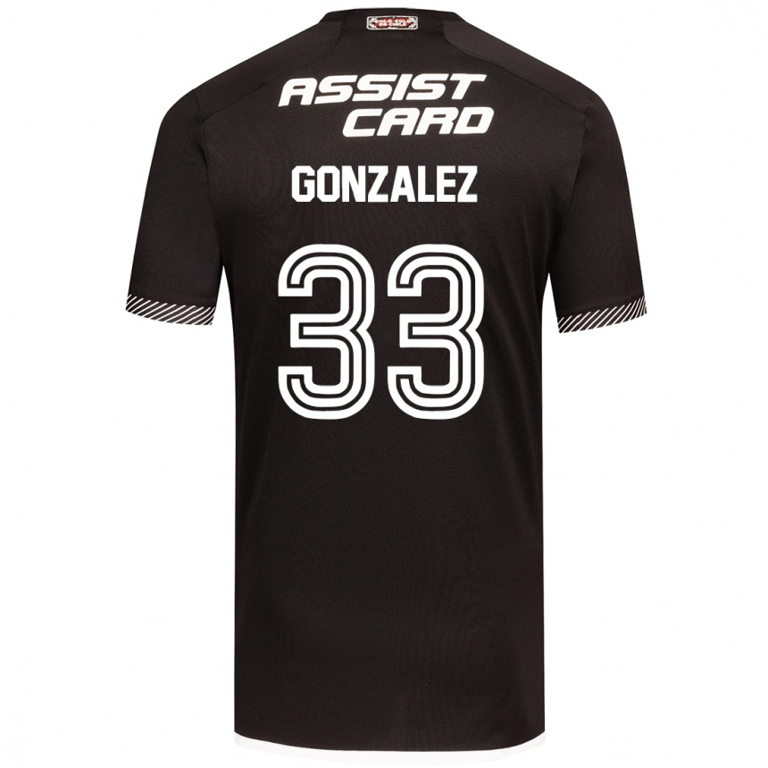 Kids Football Ramiro González #33 Black White Away Jersey 2024/25 T-Shirt