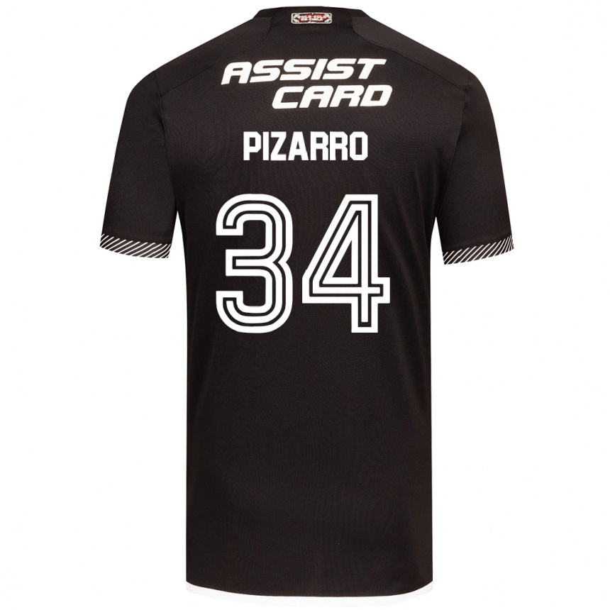 Kids Football Vicente Pizarro #34 Black White Away Jersey 2024/25 T-Shirt