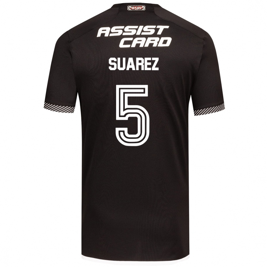 Kids Football Nicolás Suarez #5 Black White Away Jersey 2024/25 T-Shirt