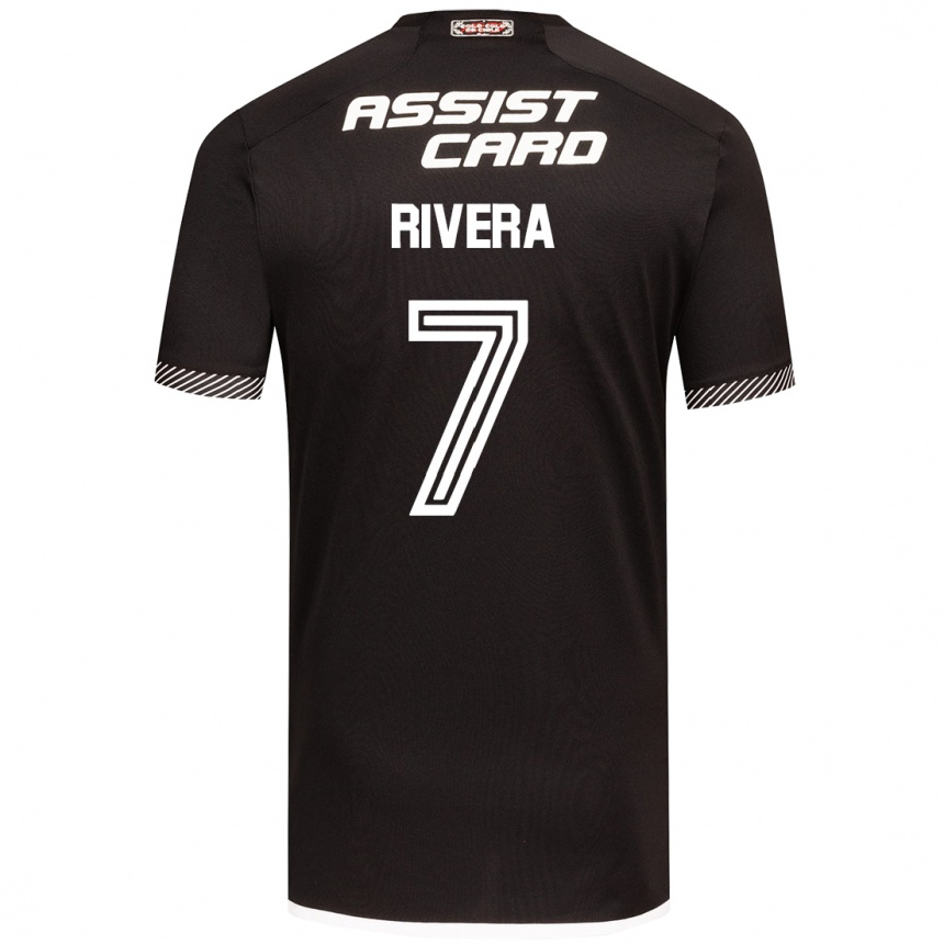 Kids Football Francisco Rivera #7 Black White Away Jersey 2024/25 T-Shirt