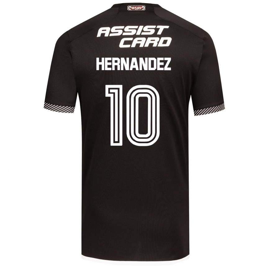 Kids Football Leandro Hernández #10 Black White Away Jersey 2024/25 T-Shirt