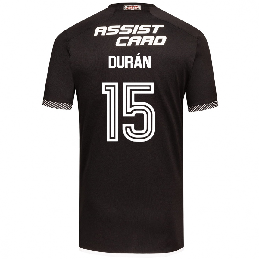 Kids Football José Durán #15 Black White Away Jersey 2024/25 T-Shirt