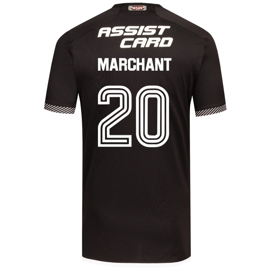 Kids Football Francisco Marchant #20 Black White Away Jersey 2024/25 T-Shirt