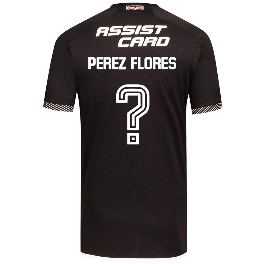 Kids Football Benjamín Pérez Flores #0 Black White Away Jersey 2024/25 T-Shirt