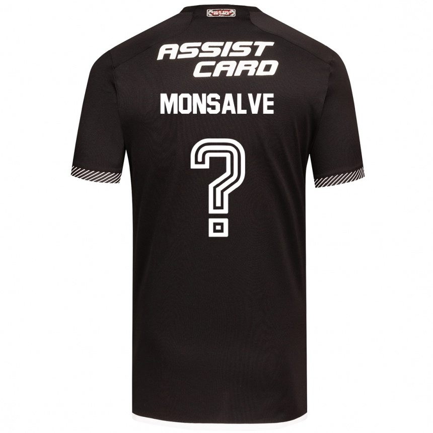 Kids Football Gaspar Monsalve #0 Black White Away Jersey 2024/25 T-Shirt