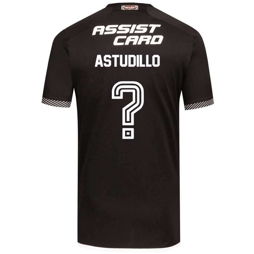 Kids Football Jerall Astudillo #0 Black White Away Jersey 2024/25 T-Shirt