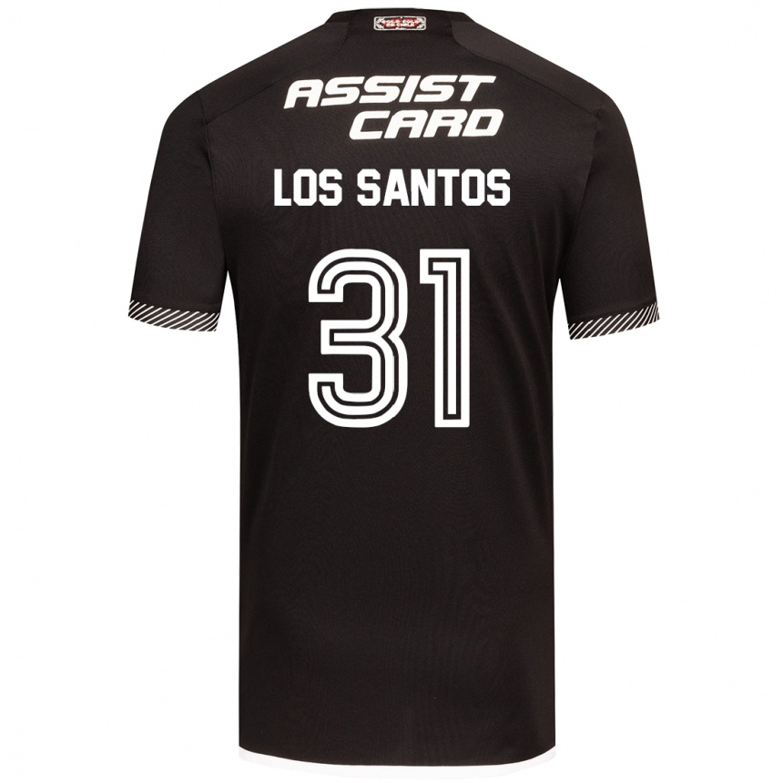 Kids Football Matías De Los Santos #31 Black White Away Jersey 2024/25 T-Shirt