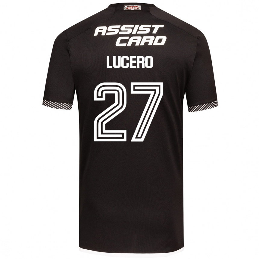 Kids Football Valentina Lucero #27 Black White Away Jersey 2024/25 T-Shirt