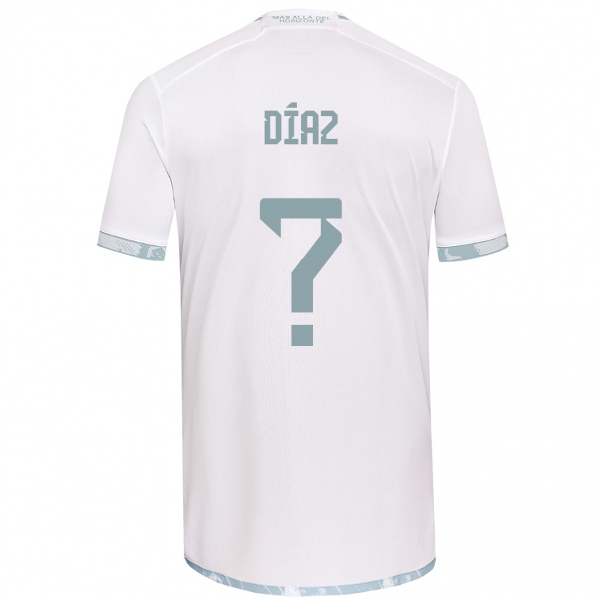 Kids Football Antonio Díaz #0 White Grey Away Jersey 2024/25 T-Shirt