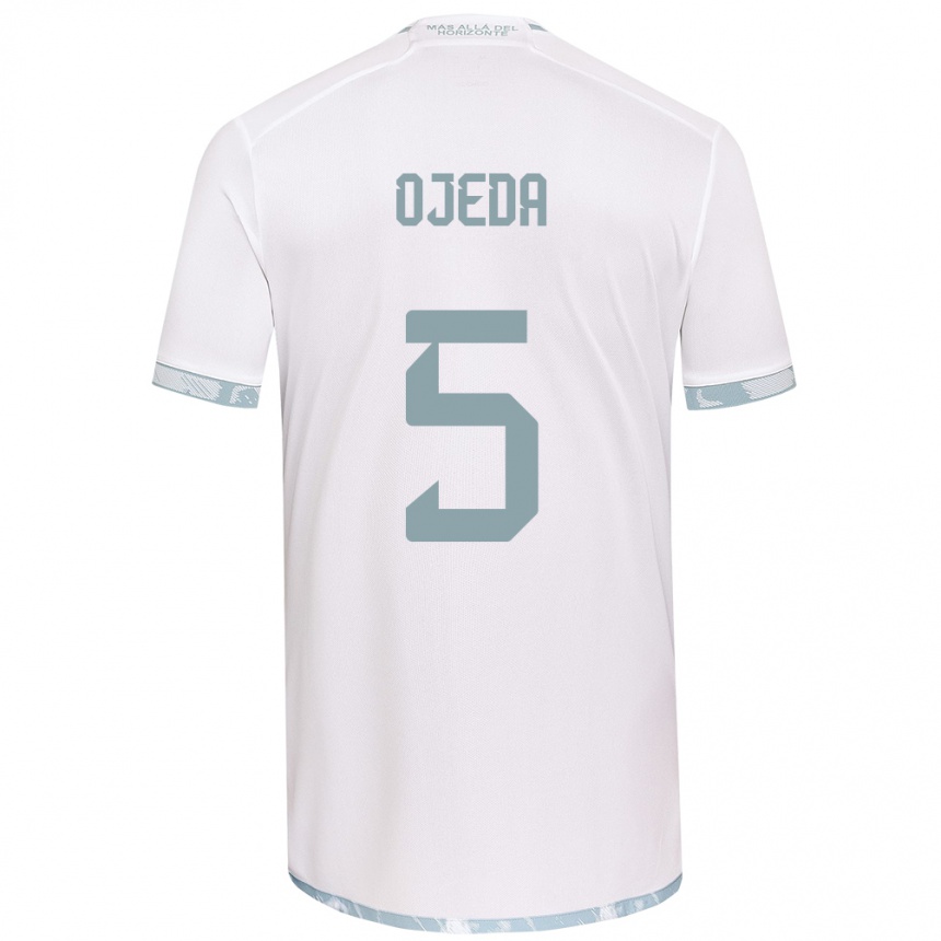 Kids Football Emmanuel Ojeda #5 White Grey Away Jersey 2024/25 T-Shirt