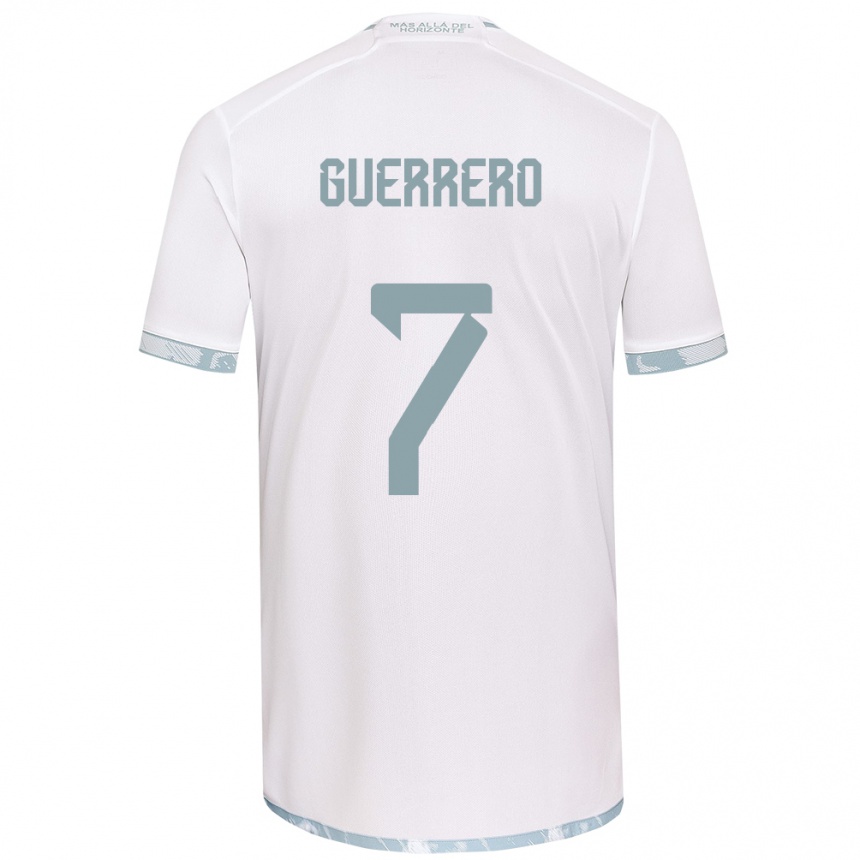 Kids Football Maximiliano Guerrero #7 White Grey Away Jersey 2024/25 T-Shirt