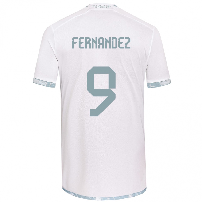 Kids Football Leandro Fernández #9 White Grey Away Jersey 2024/25 T-Shirt