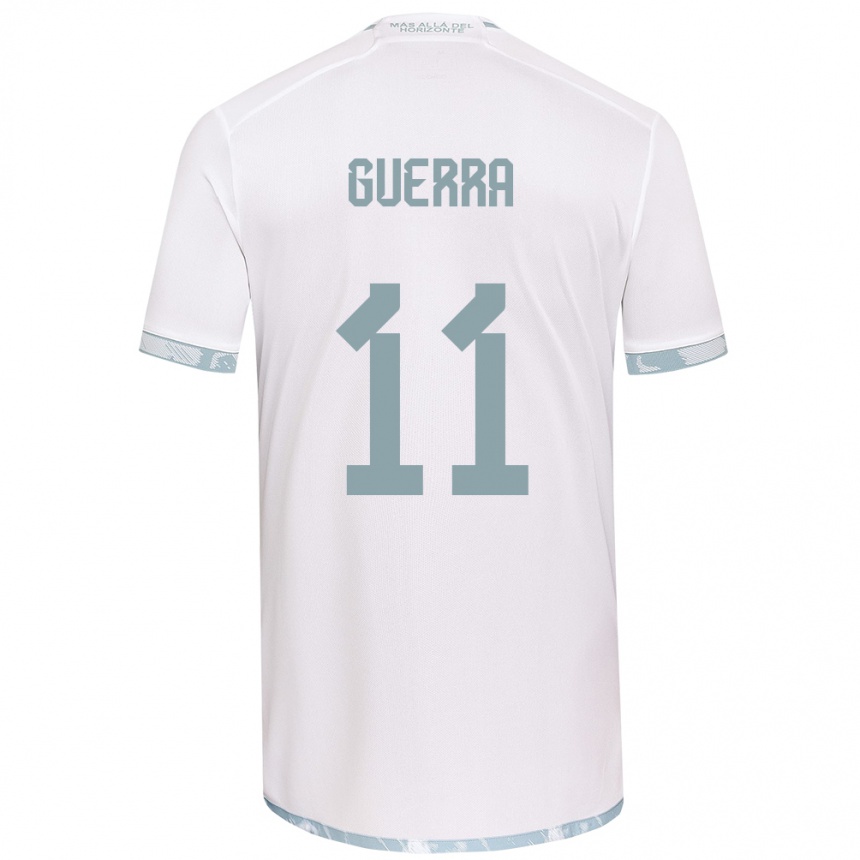 Kids Football Nicolás Guerra #11 White Grey Away Jersey 2024/25 T-Shirt