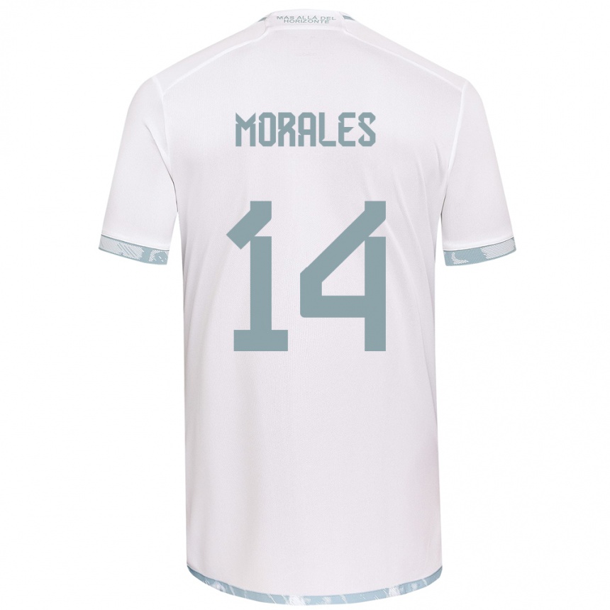 Kids Football Marcelo Morales #14 White Grey Away Jersey 2024/25 T-Shirt