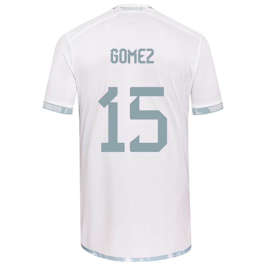 Kids Football Juan Pablo Gómez #15 White Grey Away Jersey 2024/25 T-Shirt