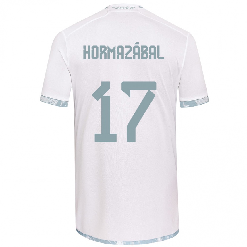 Kids Football Fabián Hormazábal #17 White Grey Away Jersey 2024/25 T-Shirt