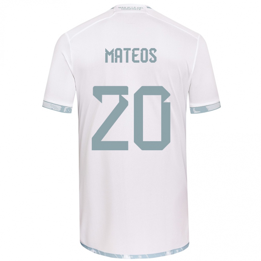 Kids Football Federico Mateos #20 White Grey Away Jersey 2024/25 T-Shirt