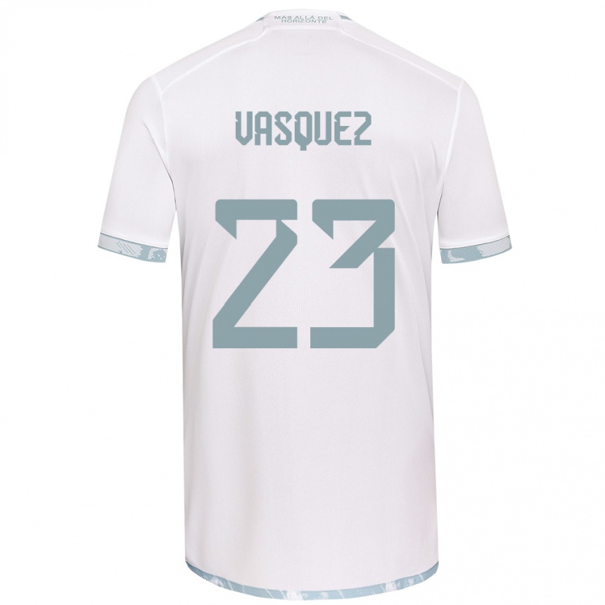 Kids Football Ignacio Vásquez #23 White Grey Away Jersey 2024/25 T-Shirt