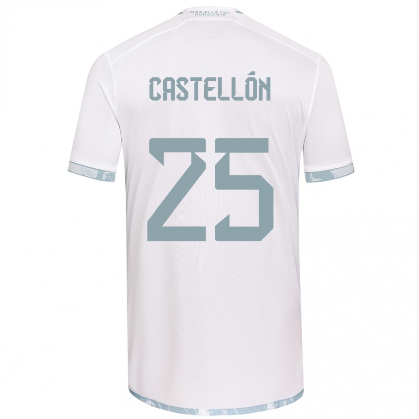 Kids Football Gabriel Castellón #25 White Grey Away Jersey 2024/25 T-Shirt