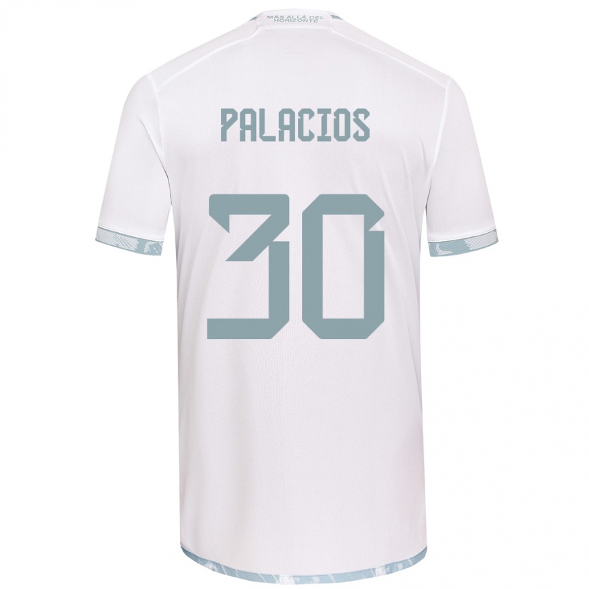 Kids Football Cristian Palacios #30 White Grey Away Jersey 2024/25 T-Shirt