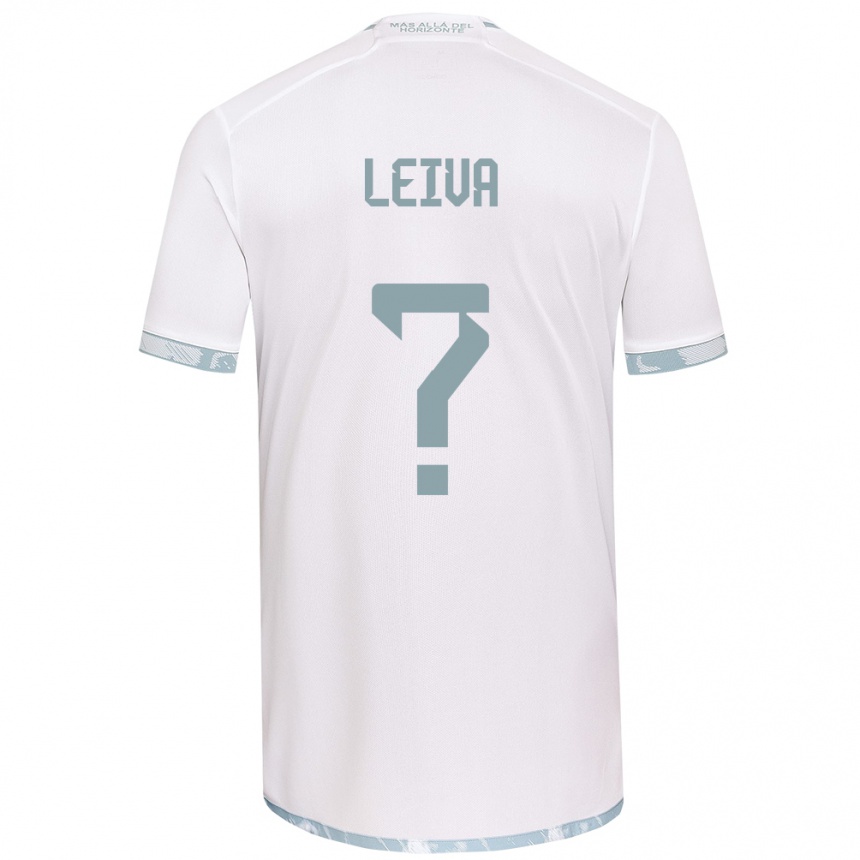 Kids Football Sergio Leiva #0 White Grey Away Jersey 2024/25 T-Shirt