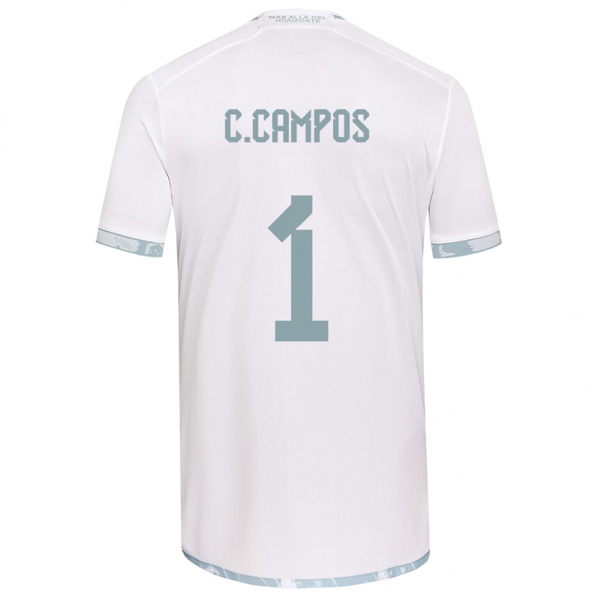 Kids Football Cristóbal Campos #1 White Grey Away Jersey 2024/25 T-Shirt