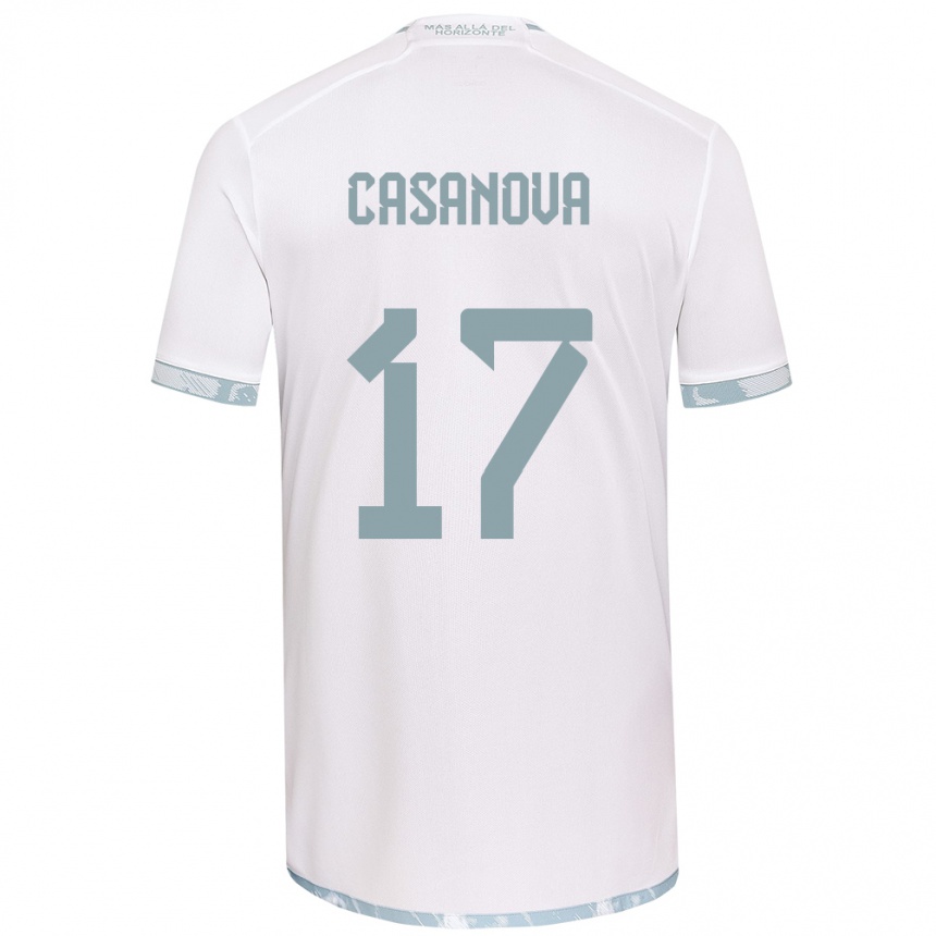 Kids Football Luis Casanova #17 White Grey Away Jersey 2024/25 T-Shirt