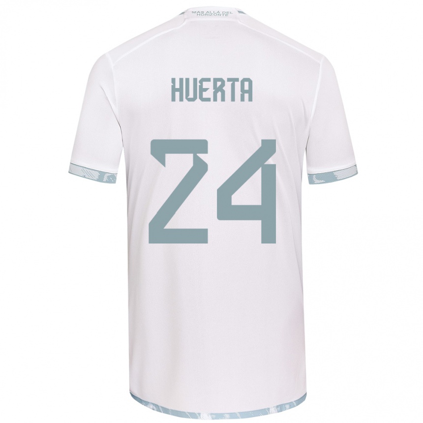 Kids Football Renato Huerta #24 White Grey Away Jersey 2024/25 T-Shirt