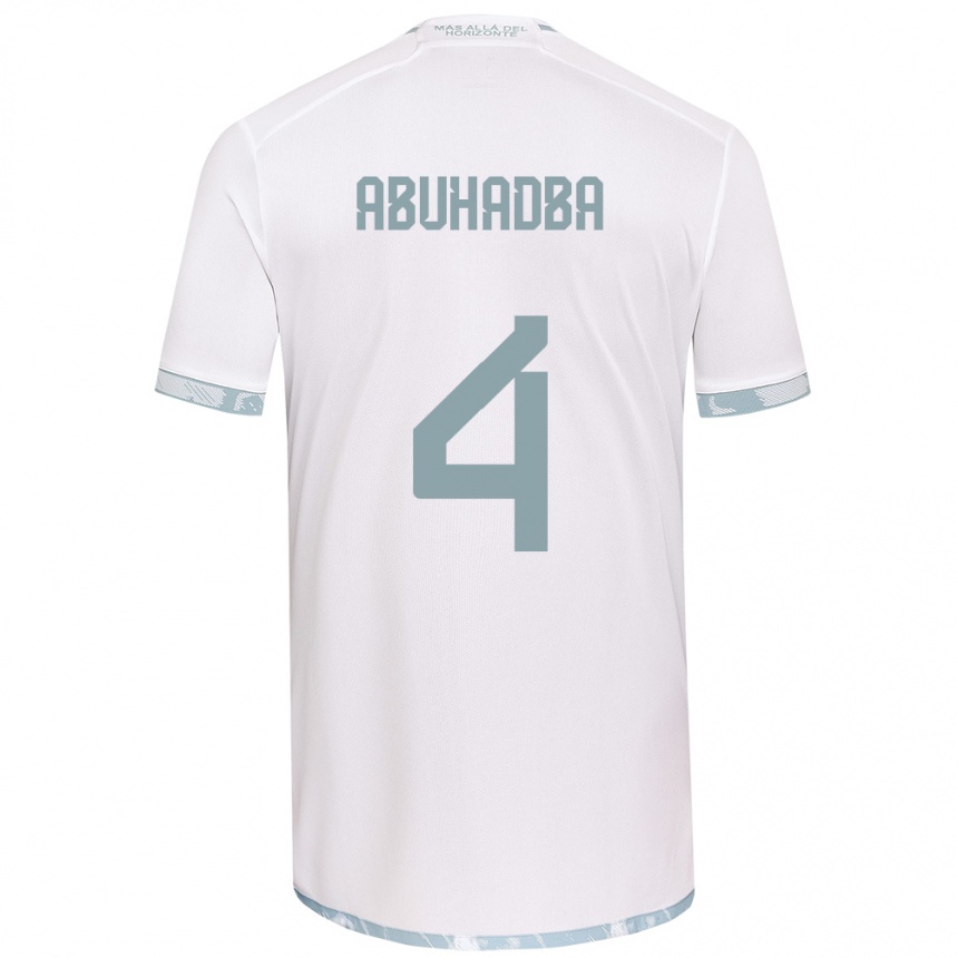 Kids Football Zacarías Abuhadba #4 White Grey Away Jersey 2024/25 T-Shirt