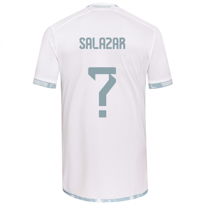 Kids Football Yahir Salazar #0 White Grey Away Jersey 2024/25 T-Shirt