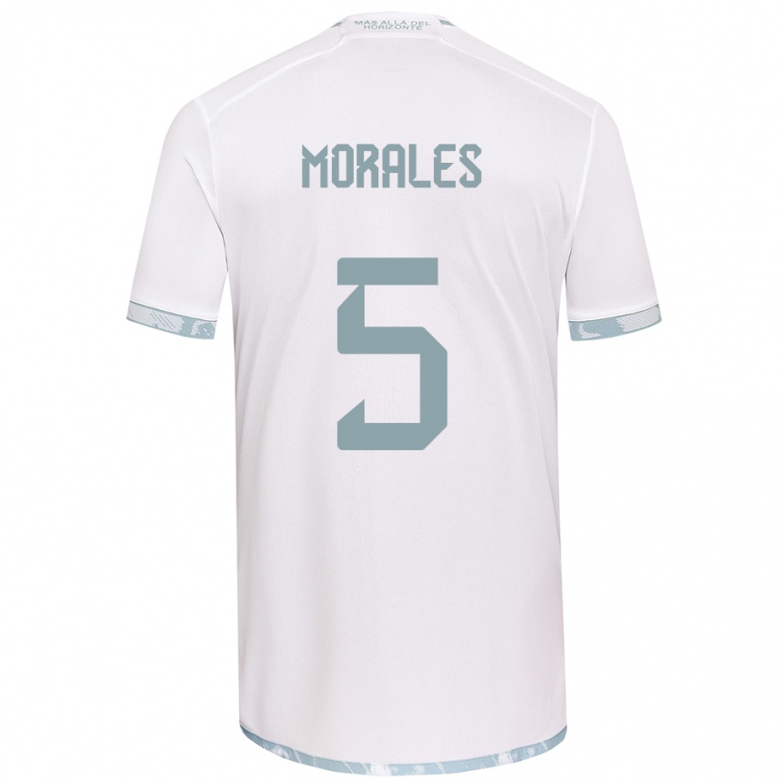 Kids Football Mariana Morales #5 White Grey Away Jersey 2024/25 T-Shirt