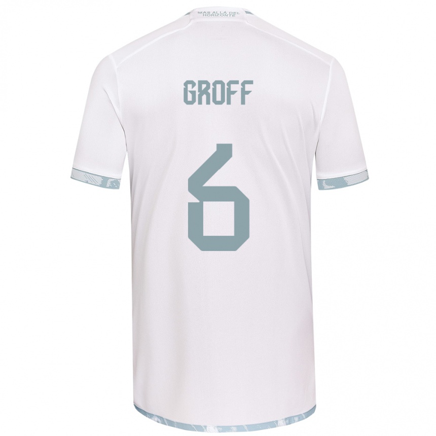 Kids Football Llanka Groff #6 White Grey Away Jersey 2024/25 T-Shirt