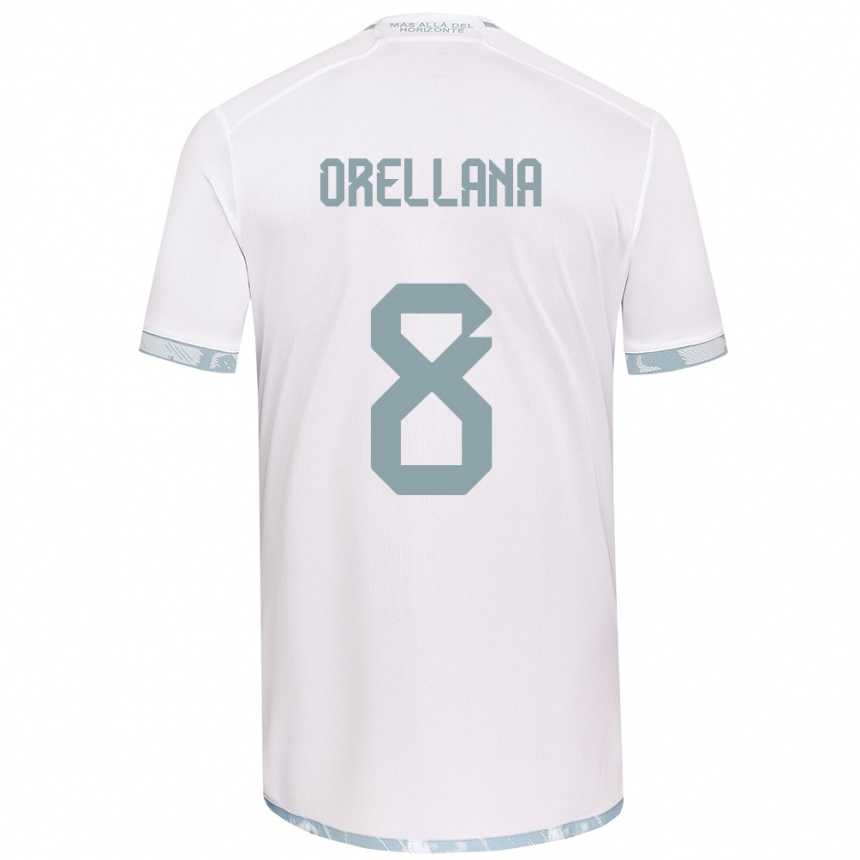 Kids Football Denisse Orellana #8 White Grey Away Jersey 2024/25 T-Shirt