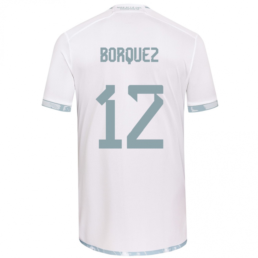 Kids Football Gabriela Bórquez #12 White Grey Away Jersey 2024/25 T-Shirt