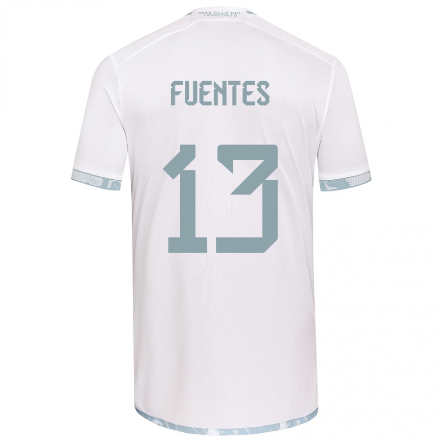 Kids Football Karen Fuentes #13 White Grey Away Jersey 2024/25 T-Shirt