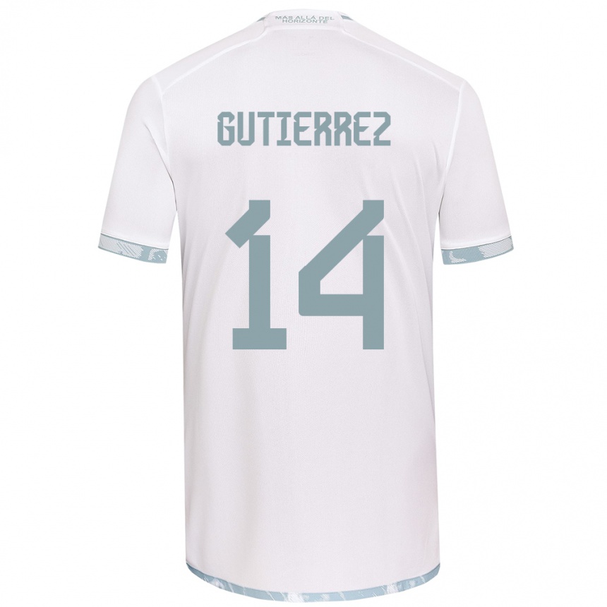 Kids Football Ana Gutiérrez #14 White Grey Away Jersey 2024/25 T-Shirt