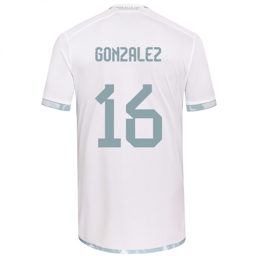 Kids Football Monserratt González #16 White Grey Away Jersey 2024/25 T-Shirt