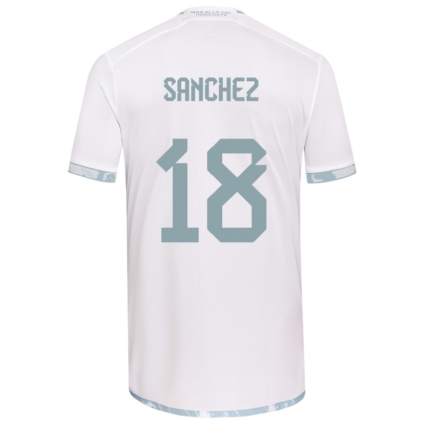 Kids Football Bárbara Sánchez #18 White Grey Away Jersey 2024/25 T-Shirt