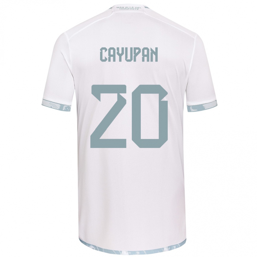 Kids Football Natalia Cayupán #20 White Grey Away Jersey 2024/25 T-Shirt