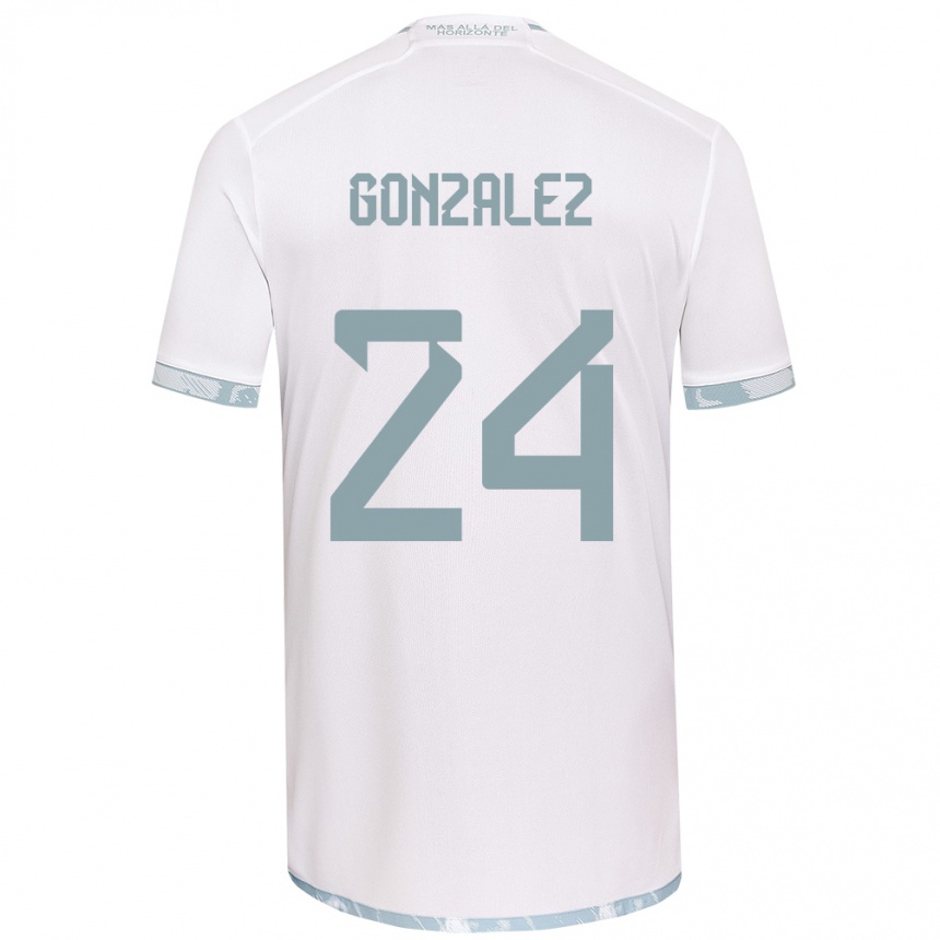 Kids Football Emma González #24 White Grey Away Jersey 2024/25 T-Shirt