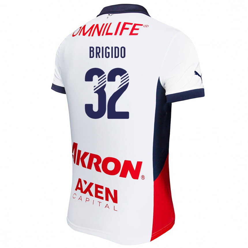 Kids Football Jesús Brígido #32 White Red Blue Away Jersey 2024/25 T-Shirt