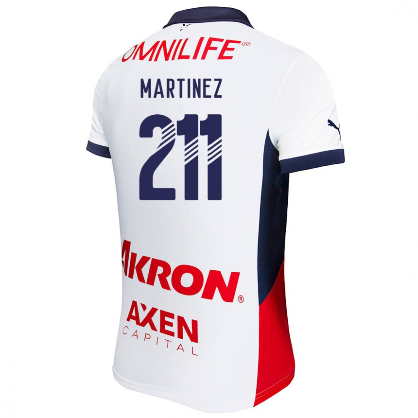 Kids Football Diego Martínez #211 White Red Blue Away Jersey 2024/25 T-Shirt