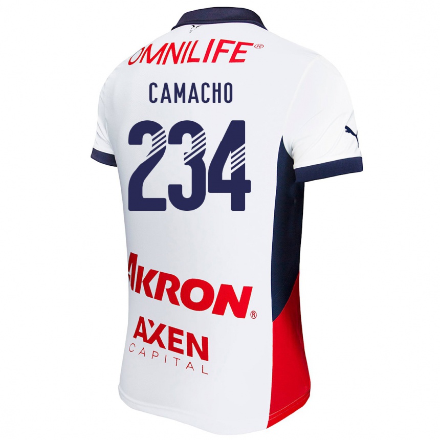 Kids Football Xandor Camacho #234 White Red Blue Away Jersey 2024/25 T-Shirt