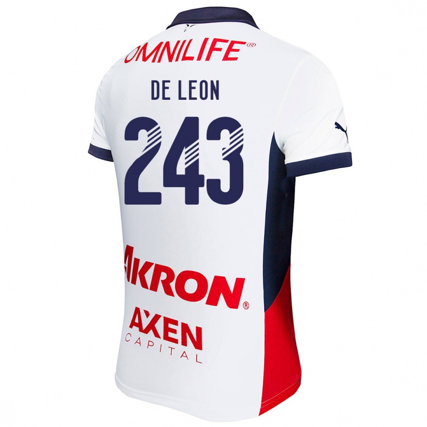 Kids Football Jared De León #243 White Red Blue Away Jersey 2024/25 T-Shirt