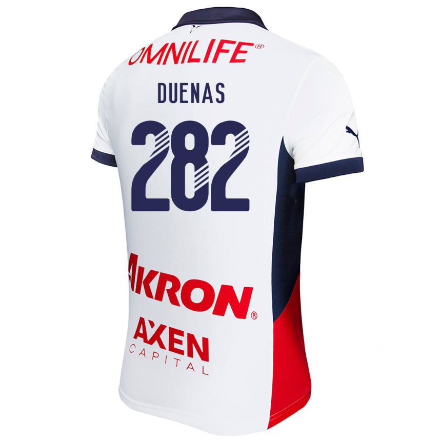 Kids Football Omar Dueñas #282 White Red Blue Away Jersey 2024/25 T-Shirt