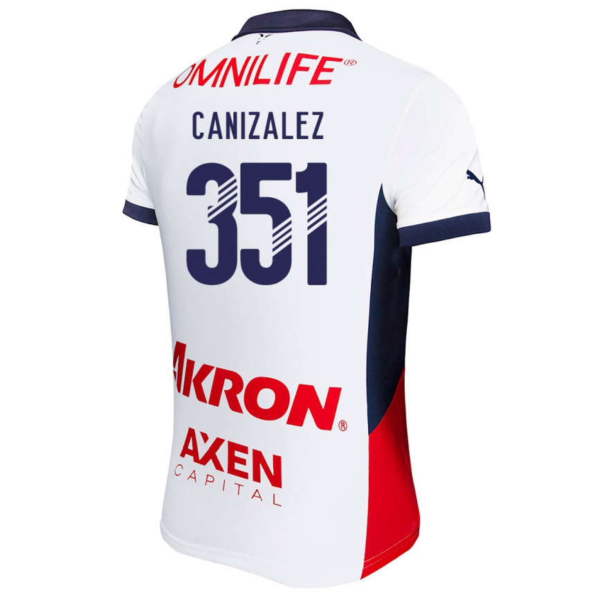 Kids Football Djorkaeff Canizalez #351 White Red Blue Away Jersey 2024/25 T-Shirt