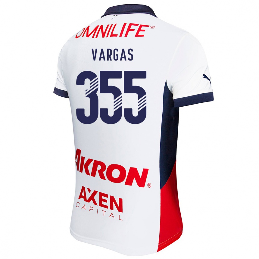 Kids Football Edgar Vargas #355 White Red Blue Away Jersey 2024/25 T-Shirt