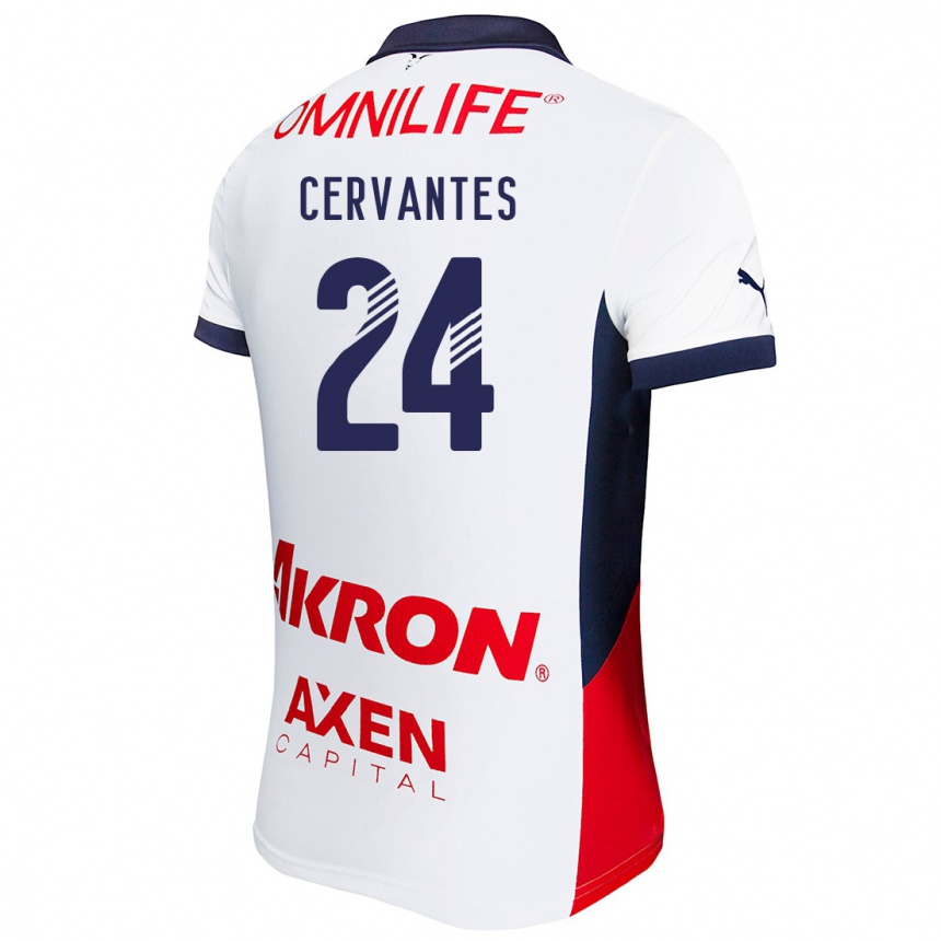 Kids Football Alicia Cervantes #24 White Red Blue Away Jersey 2024/25 T-Shirt